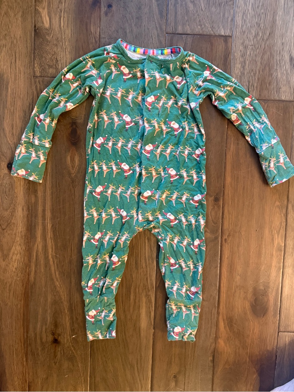 Magnetic Me Green Holiday Santa Onesie